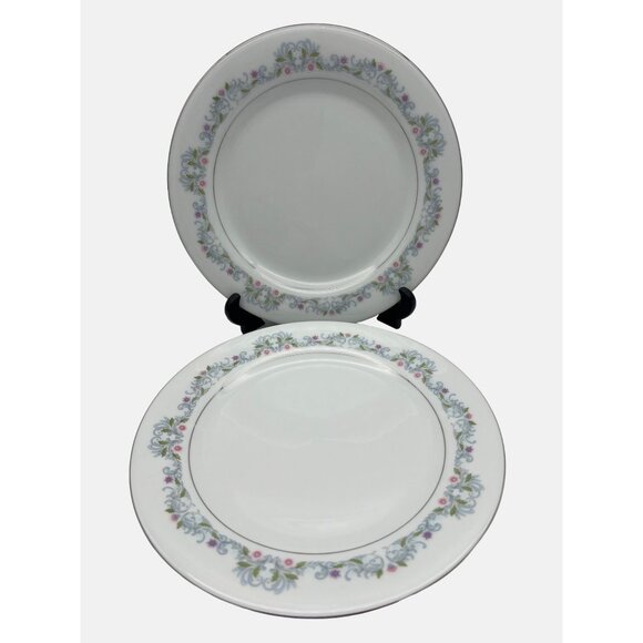 Crown Ming Fine China Windsor 2 Dinner Plates 10.5" Jian Shiang Floral Pattern - Picture 1 of 6